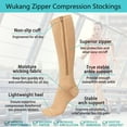 thumbnail image 5 of Wukang 3 Pairs Zipper Compression Socks 15-20 mmHg Closed Toe Compression Stocking for Women and Men, 5 of 6