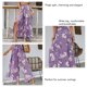 thumbnail image 5 of Pantalones largos de mujer Pantalones anchos de cintura alta Pantalones con nudo de corbata divididos en el muslo Pantalones casuales de verano Estampado floral morado L, 5 of 6