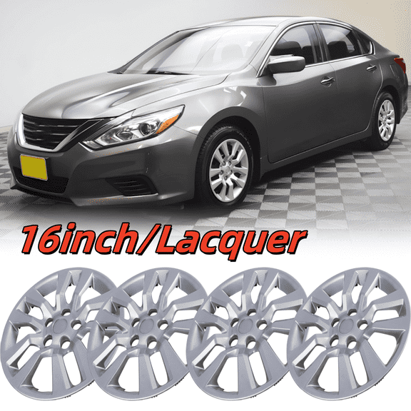Wheel Rims Covers 16 inch 4 Pieces ,for 2013-2018 Nissan Altima Sedan Compatible with Steel Wheels and Snap On Installation Hubcaps PP Material (Lacquer)