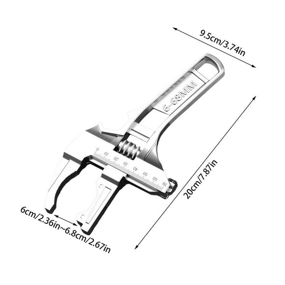 JJKBVCLO Réversible avec 6 Ouvertures de Mâchoire de 68mm Ensemble de Bassins à Outils de Salle de Bain Mâchoire Fine Réglable pour Cuisine