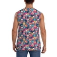 thumbnail image 4 of Lsque Skull flower leaf Plaid Print Men's Cotton Blend Sleeveless Muscle Shirts (S-3XL)- Moisture Wicking, Odor Protection, UPF 30+,Medium, 4 of 8