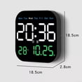thumbnail image 2 of Reloj de pared digital, reloj despertador de visualización grande con control remoto, reloj digital con luz nocturna, fecha semana, temperatura para recámara (rosa), 2 of 5
