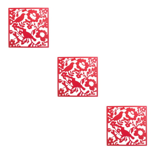 Injueey Panel de pantallas divisorias colgantes de 4 piezas, elegante, ligero y fácil de montar, gráfico decorativo moderno de pájaros rojos Type1 NO1