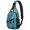Football and Basketball Blue Pattern, variant on Basketball and Baseball Black Pattern Sling Backpack, Unisex Hiking Chest Pack with Side Mesh Pockets, Breathable Padded Back Gift Ideas for Hiking Cycling Walking