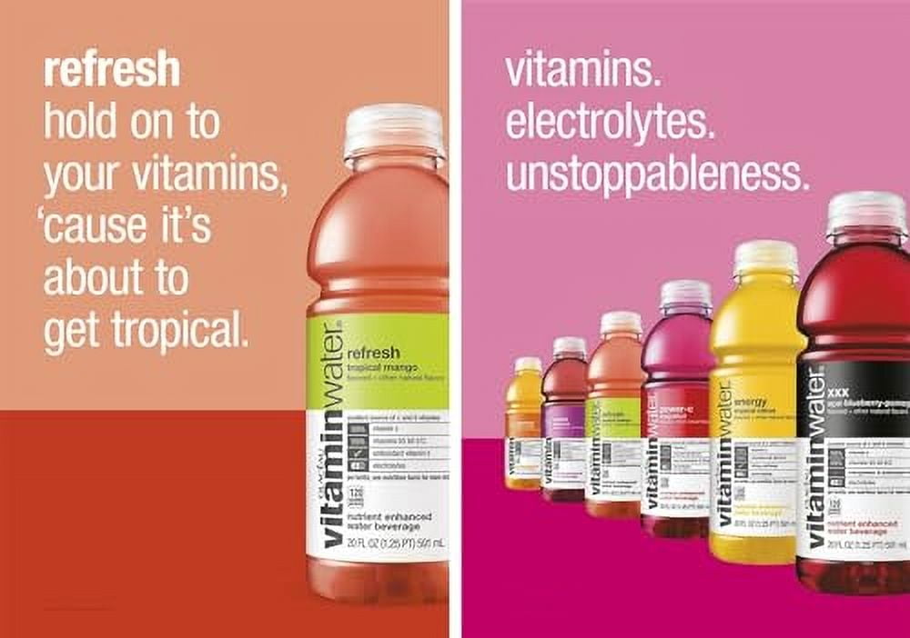 vitamin water variety pack - 20 oz water bottles - vitamin water energy drink, flavored water - vitamin water energy, refresh, focus, power-c - sport drinks variety pack - vitamin water 12 pack