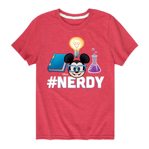 Disney Emoji - Nerdy Mickey - Toddler And Youth Short Sleeve Graphic T-Shirt