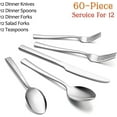 thumbnail image 2 of 60-Piece Silverware Set, Vesteel Stainless Steel Flatware Set Service for 12, Modern Tableware Cutlery Set for Home and Restaurant, Square Edge & Mirror Finish, Dishwasher Safe, 2 of 7