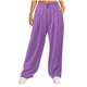 thumbnail image 2 of HongQid Women's Elastic High Waist Wide Leg Loose Casual Pants Joggers Lounge Sweatpants with Pockets, 2 of 6