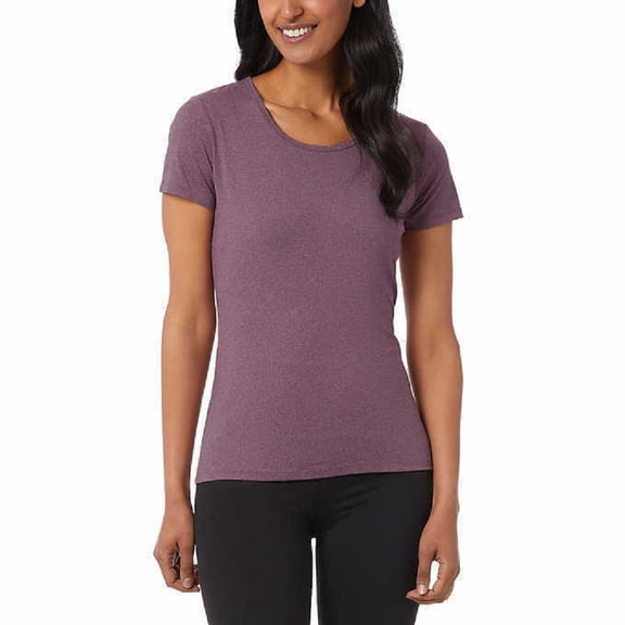 32 DEGREES Womens Cool Short Sleeve T-Shirts, 2-Pack Size Medium Color Black/Heather Purple