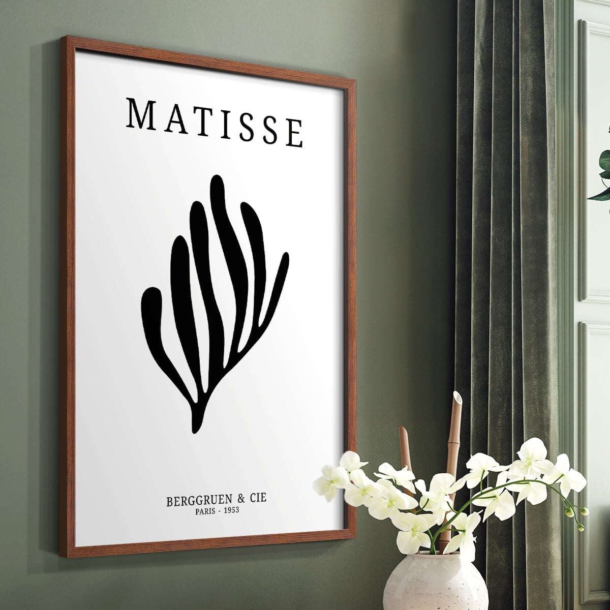 Matisse CDXIV in Brown Solid Wood Framed Print No Nail Hanging