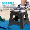 thumbnail image 5 of BLACK+DECKER 13" Folding Step Stool, Non-Slip Surface, Holds Up to 330 lbs, Compact & Portable with Carry Handle, Black/Gray, 5 of 8