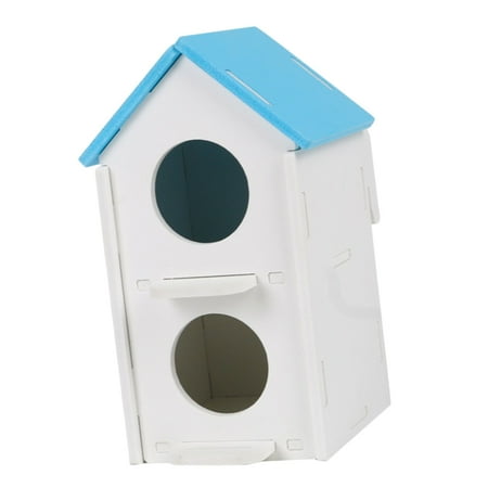 2 Layers Bird House Bird breeding box a Adults - Easy Assembly, - Birdhouse - Wooden Birdhouses, Blue