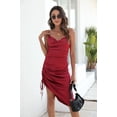 thumbnail image 5 of FcBaudy Camisole Sans Manches Robe Col en V, Robes d'Été pour Femmes, Robes pour Femmes Robe à Bretelles Irrégulière à Cordon Robe à Bretelles Col en V Robe pour Femmes, 5 of 5