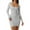 Gray, variant on Women Bodycon Dress, Long Sleeve Square Neck Solid Color Slim Fit Fall Mini Dress Clubwear