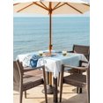 thumbnail image 3 of Outdoor Tablecloth with Umbrella Hole for Patio/Picnic/Party/Camping, Nautical Coastal Waterproof Table Cloth Square Cover Washable, Summer Marine Coral Starfish Conch Blue (54"x 54"), 3 of 8