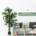 thumbnail image 3 of Costway 4 Feet Artificial Ficus Silk Tree Wood Trunks Green In/Outdoor Home Decor, 3 of 10