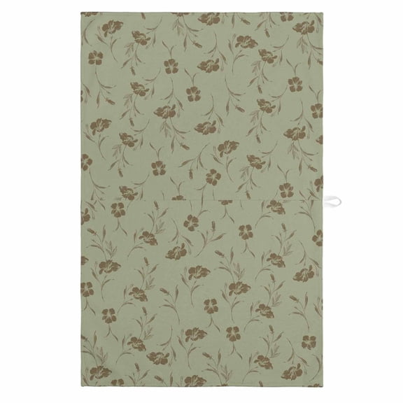 Sage Green Floral 1 Pack Kitchen Towel, Water Absorbent Dish Towel, Vintage Spring Botanical Flowers Decorative Hand Towels - Quick Drying Cloth for Cooking Baking, 18x28 Inch