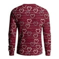 thumbnail image 4 of LWavelet Men's Heart Striped Sweater - Timeless Pattern, Great for Valentine's Day Dates & Cozy Casual Wear Vermilion XL, 4 of 6