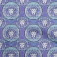 thumbnail image 1 of oneOoneViscoseJerseyBluishVioletFabricLionFaceQuiltingSuppliesPrintSewingFabricByTheYard60InchWide, 1 of 4