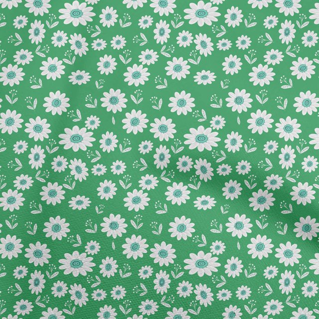 oneOone Viscose Chiffon Green Fabric Kids Floral Sewing Material Print Fabric By The Yard 42 Inch Wide
