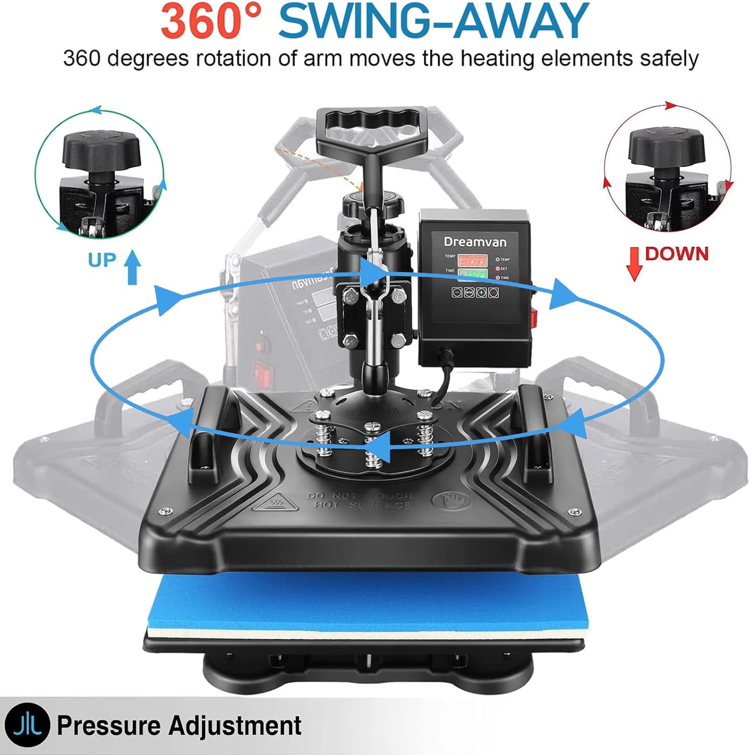 8 in 1 Heat Press Machine, 12" x 15" Combo Digital Multifunctional Sublimation Heat Transfer Machine, 360-degree Rotation Swing Away Shirt Printing Machine for Tshirt,Hat,Mug,Plate