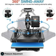 8 in 1 Heat Press Machine, 12 x 15 Combo Digital Multifunctional Sublimation Heat Transfer Machine, 360-degree Rotation Swing Away Shirt Printing Machine for Tshirt,Hat,Mug,Plate