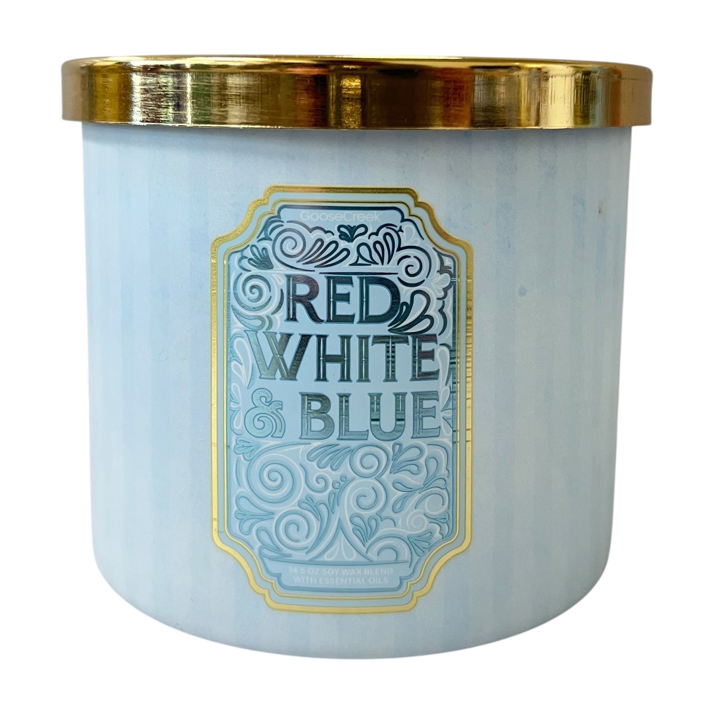 Goose Creek Red, White, & Blue Scented 3 Wick Candle 14.5 oz