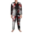thumbnail image 3 of Fotbe Shadows Behind Pattern Long Sleeve Pajama Set for Men,Sleepwear Set,2-piece Loungewear Set,Soft PJs Comfy Nightwear with Pockets-X-Large, 3 of 7
