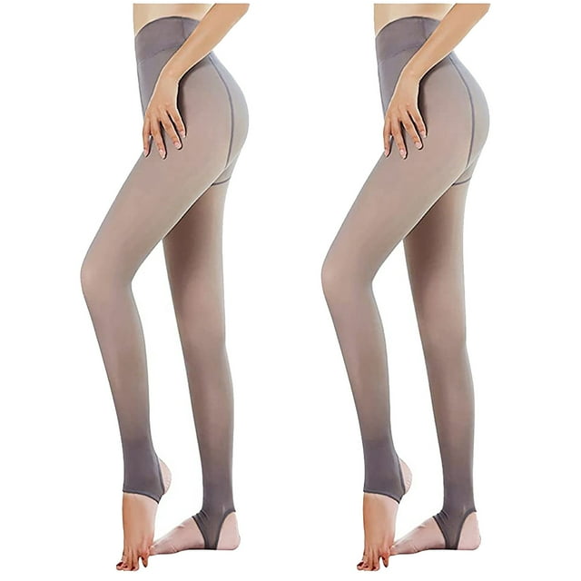 CEHVOM Legs Fake Translucent Ladies Keep Warm Solid Fleece Pantyhose