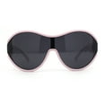 thumbnail image 2 of Womens Large Shield Round Elegant Designer Diva Sporty Plastic Sunglasses Pink - Black, 2 of 4