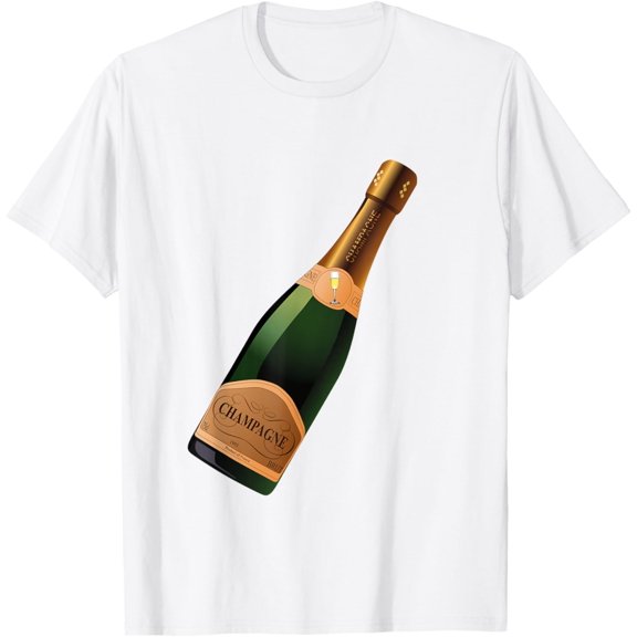 Champagne T-Shirt Wine Bottle Alcohol Lover Alcoholic Tee T-Shirt men and women can wear, black, white, gifts