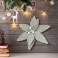 thumbnail image 3 of Christmas Glitter Flowers, Artificial Poinsettia Flower Ornament, Shining Christmas Tree Decorations, Holiday Floral Decor for Wreath Garland Wedding Party Xmas Home Decoration,Light Gray, 3 of 7