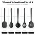 thumbnail image 3 of Silicone Kitchen Cooking Utensil Set: U-Taste 446°F Heat Resistant 13.6in Long Kitchen Gadgets, BPA Free Non Stick Rubber Cook Accessories For Stir Frying, Serving, Basting, Mixing (5 Pieces, Black), 3 of 9