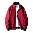 thumbnail image 2 of Abomasnow Men's Bomber Jacket Lightweight Long Sleeve Stand Collar Flight Coats Slim Fit Zip Up Windbreaker Varsity Jackets, 2 of 6