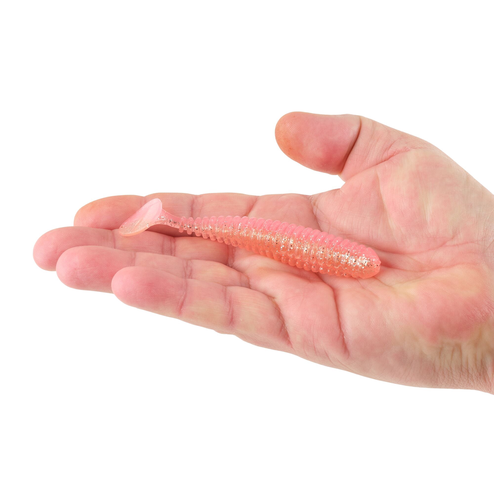 Berkley PowerBait® Saltwater Power Swimmer, 4.3 in, Swimbaits, Pink Flash (6-count)