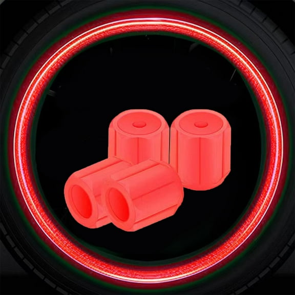 Fluorescent Tire Valve Caps,Glowing in The Dark Tire Caps Cover Tire Valve Caps Universal for Car, Truck, SUV, Motorcycles, Bike, Auto Decorative Accessories