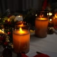 thumbnail image 4 of Homemory Gray Realistic Glass LED Pillar Candles with Remote Control and Timer, Flickering Flameless Pillar Candles, Battery Operated, Moving Flame, Set of 3, 4 of 8