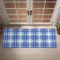 thumbnail image 2 of Blue and White Grid Pattern Door Rugs,Washable Non Slip Door Mats Indoor,Decorative Door Mats,Entry Mat Indoor for Entrance,Bedroom,Kitchen,Bathroom,16"x47", 2 of 6