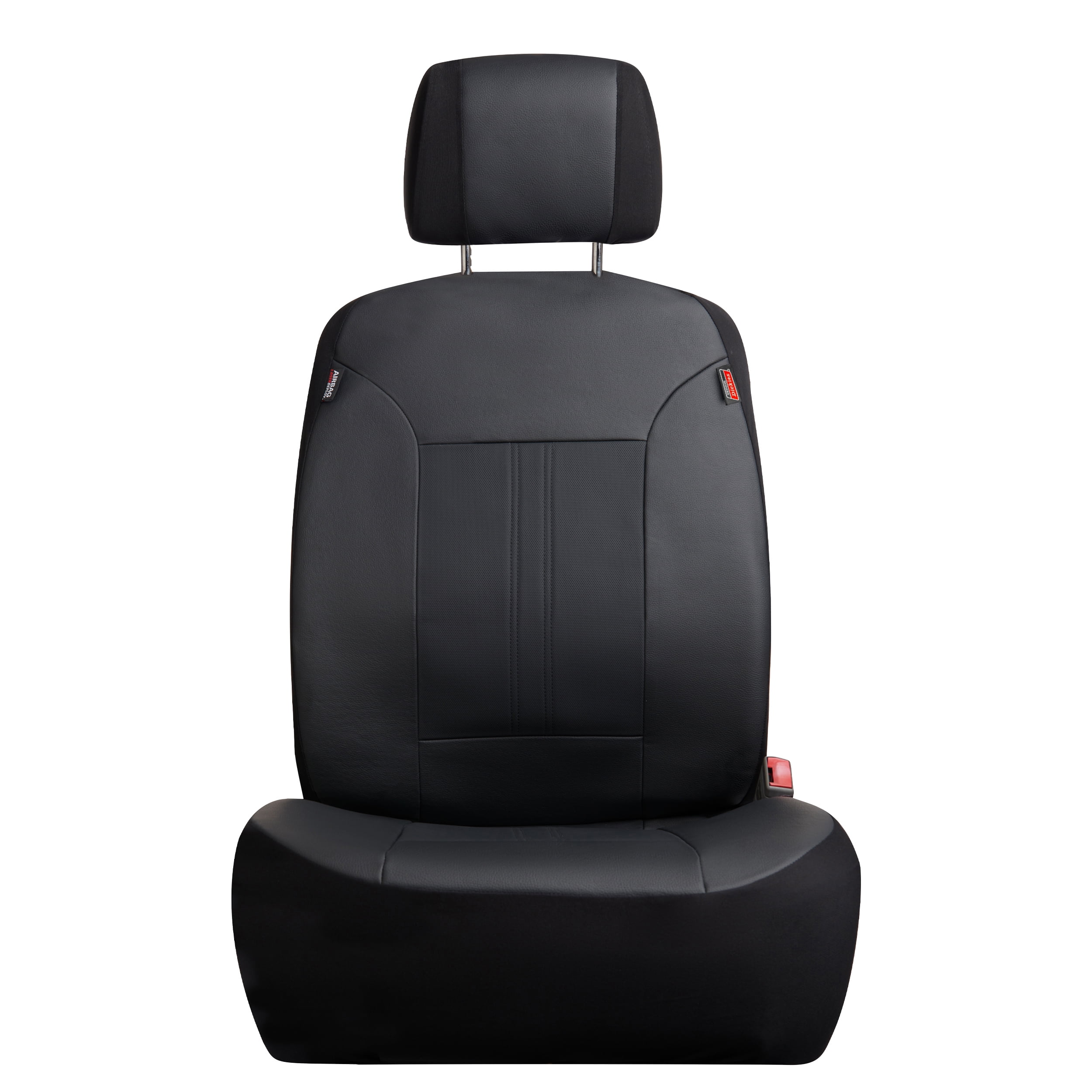 Genuine Dickies 3-Piece Black Peterson Vegan Leather Car Seat Covers, 43645WDI