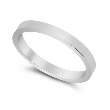 2mm 925 Sterling Silver Nickel-Free Flat Edged Wedding Band, Size 6 - Made in Italy + Cleaning (Best Way To Clean Engagement Ring At Home)