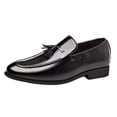 thumbnail image 2 of Tawop Mens Dress Shoes Faux Leather Casual Comfy Fashion Black Size:5.5, 2 of 7