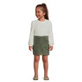 thumbnail image 3 of Wonder Nation Toddler Girl Waffle Knit Top and Corduroy Skirt Set, 2-Piece, Sizes 12M-5T, 3 of 12