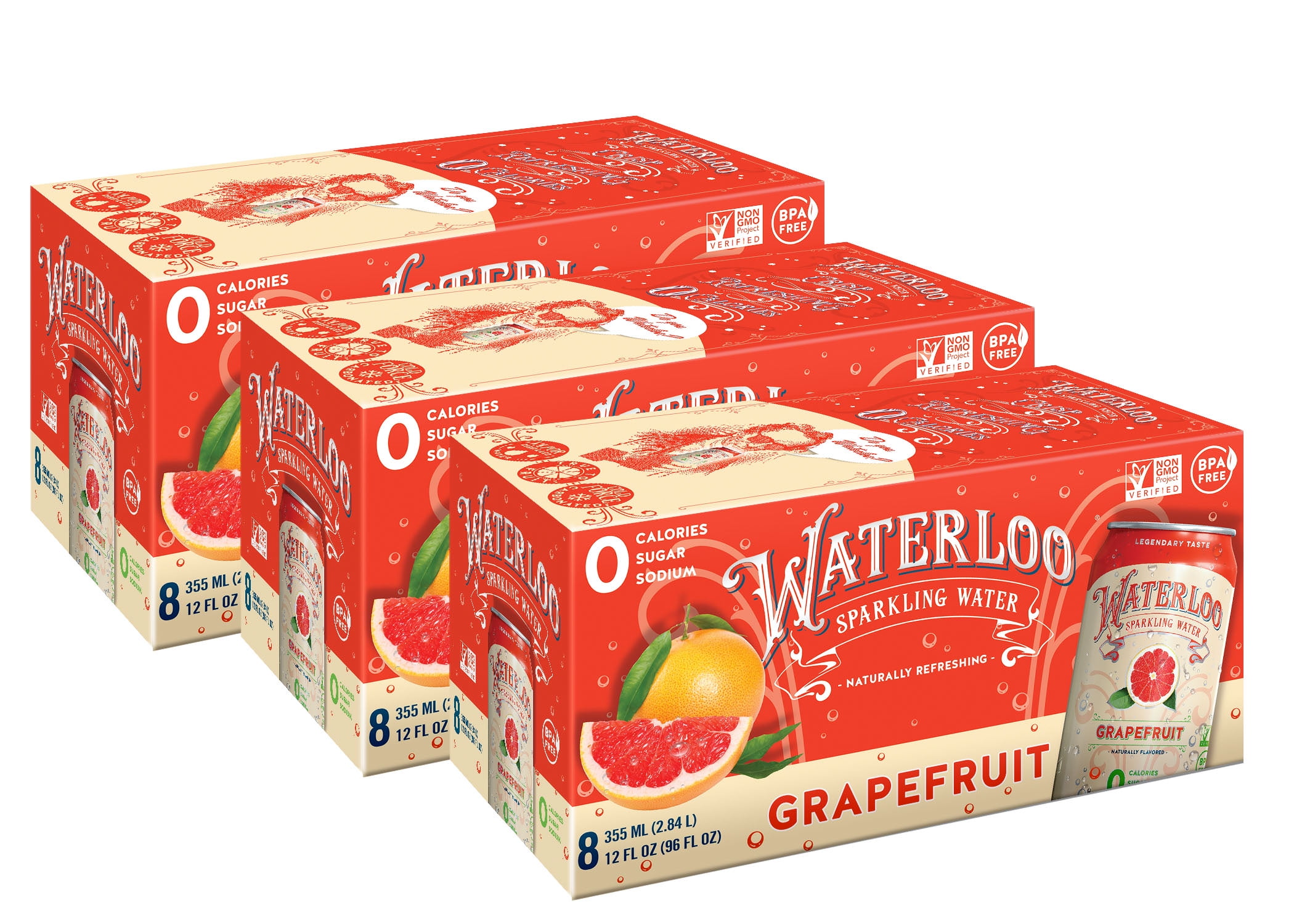 Waterloo Sparkling Water Grapefruit 12 Fl Oz 24 Ct Walmart 