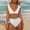 E-164White, variant on Bikini Set For Women Polka Dot Print Deep V Neck Ruffles Comfortable Stylish Two Piece Swimsuit Swimwear For Pool Beach,White,L