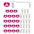thumbnail image 1 of Uxcell Kit de Rondelles Finition M6, 30 Ensembles de Vis de Tête de Tasse Plate en Alliage d'Aluminium, Rouge Rose, 1 of 6