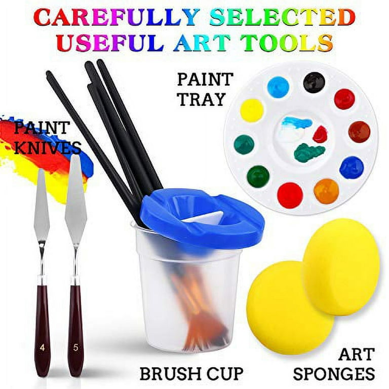 Acrylic Paint Set,46 Piece Professional Painting Supplies with Paint  Brushes, Acrylic Paint, Easel, Canvases, Palette, Paint Knives, Brush Cup  and Art