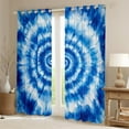 thumbnail image 2 of Manfei Blue Tie Dye Blackout Curtains Set of 2 (52x84 Each),Abstract Flower Window Curtains,Boho bohemian Print Curtains and Drapes,Microfiber Room Decorative, 2 of 6