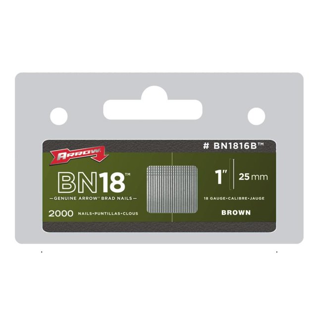 2000 Pack 1" 18 Gauge Brown Brad Nails