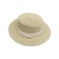 thumbnail image 2 of Unisex Wide Brim Panama Hat, UPF 50+ Sun Protection Straw Hat for Men and Women, Classic Boater Style Beach Vacation Hat for Summer, Outdoor Travel and Sun Shade-Beige, 2 of 3