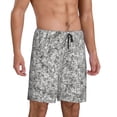 thumbnail image 2 of Balery Silver Glitter Pantalones cortos de pijama de punto de algodón para hombre con cinturilla y bolsillos-Medium, 2 of 6